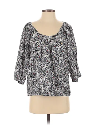 Pre-owned Jcrew 3/4 Sleeve Blouse In Gray
