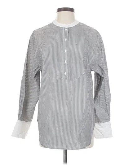 Pre-owned Jcrew 3/4 Sleeve Blouse In Gray