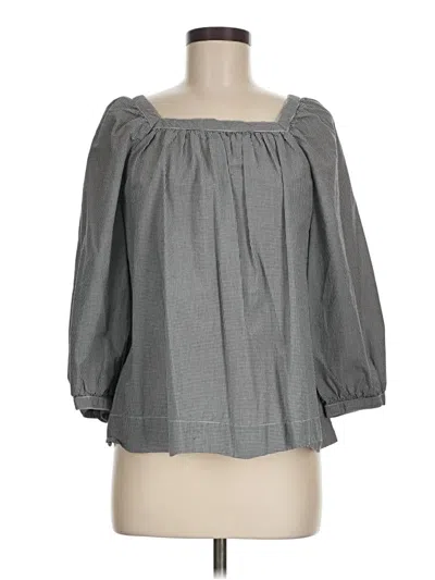 Pre-owned Jcrew 3/4 Sleeve Blouse In Gray