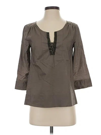 Pre-owned Jcrew 3/4 Sleeve Blouse In Gray