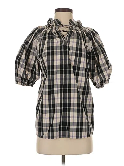 Pre-owned Jcrew 3/4 Sleeve Blouse In Gray