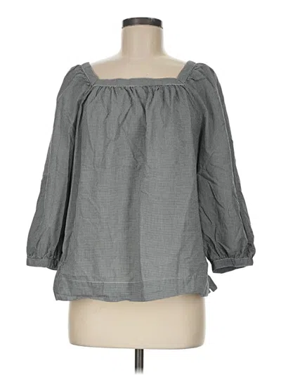 Pre-owned Jcrew 3/4 Sleeve Blouse In Gray