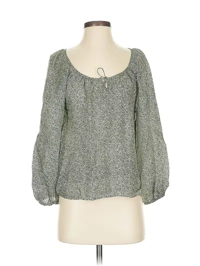 Pre-owned Jcrew 3/4 Sleeve Blouse In Green