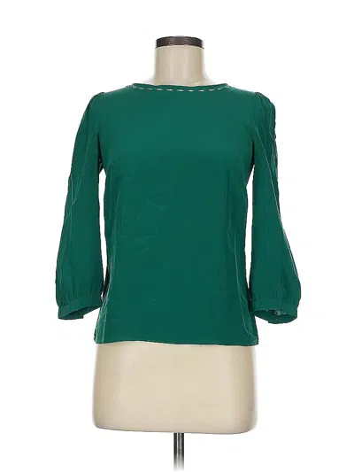 Pre-owned Jcrew 3/4 Sleeve Blouse In Green