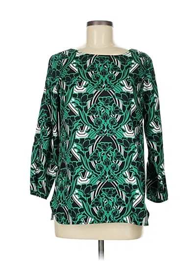 Pre-owned Jcrew 3/4 Sleeve Blouse In Green
