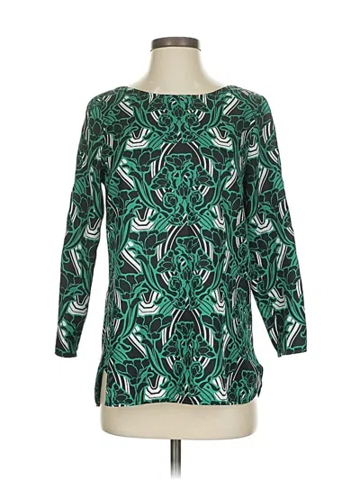 Pre-owned Jcrew 3/4 Sleeve Blouse In Green