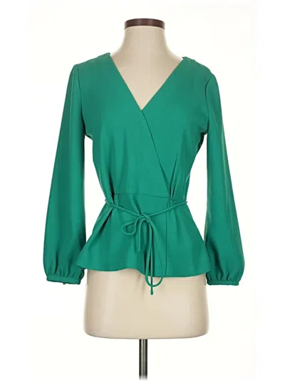 Pre-owned Jcrew 3/4 Sleeve Blouse In Green