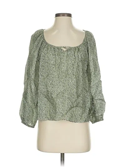 Pre-owned Jcrew 3/4 Sleeve Blouse In Green