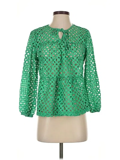 Pre-owned Jcrew 3/4 Sleeve Blouse In Green