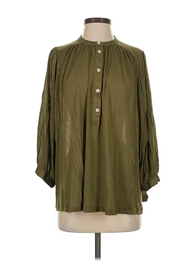 Pre-owned Jcrew 3/4 Sleeve Blouse In Green