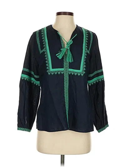 Pre-owned Jcrew 3/4 Sleeve Blouse In Green