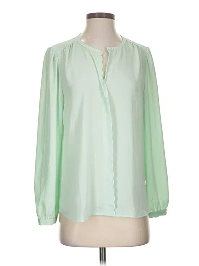 Pre-owned Jcrew 3/4 Sleeve Blouse In Green