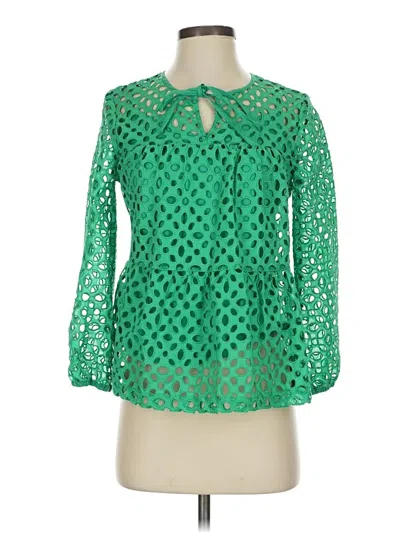 Pre-owned Jcrew 3/4 Sleeve Blouse In Green