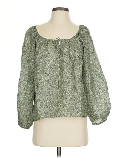 Pre-owned Jcrew 3/4 Sleeve Blouse In Green