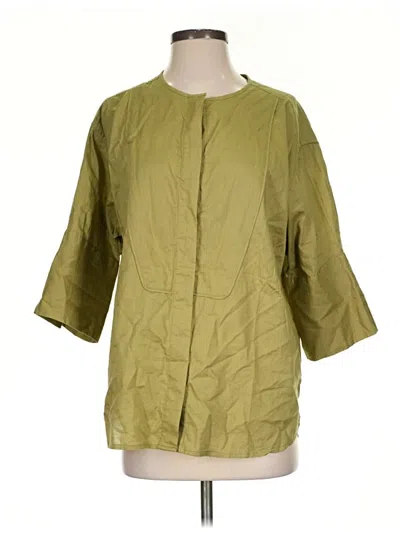 Pre-owned Jcrew 3/4 Sleeve Blouse In Green
