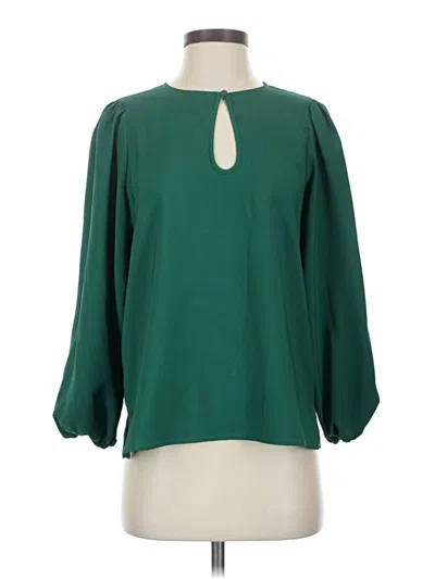 Pre-owned Jcrew 3/4 Sleeve Blouse In Green