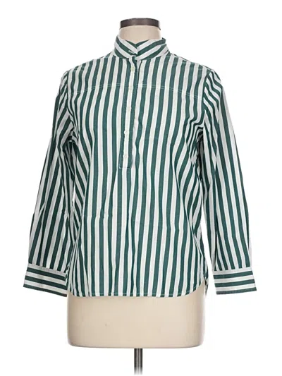 Pre-owned Jcrew 3/4 Sleeve Blouse In Green