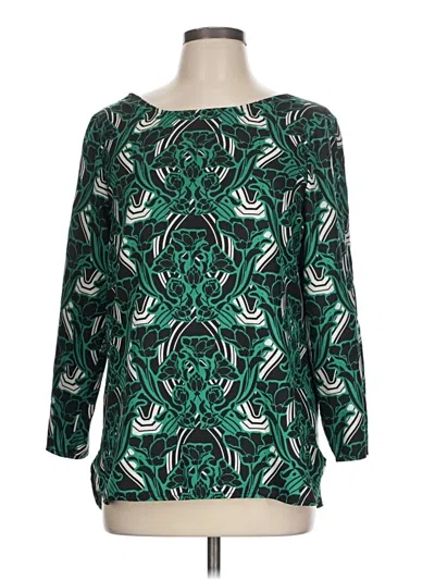 Pre-owned Jcrew 3/4 Sleeve Blouse In Green