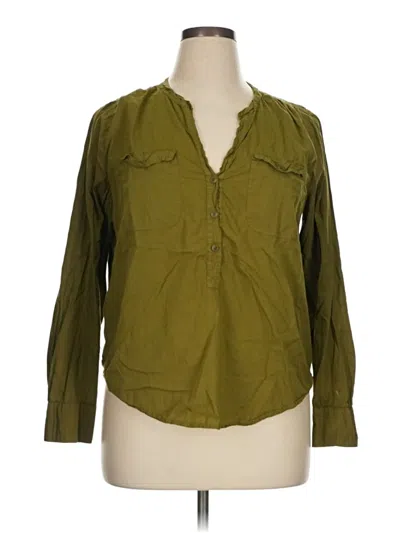 Pre-owned Jcrew 3/4 Sleeve Blouse In Green