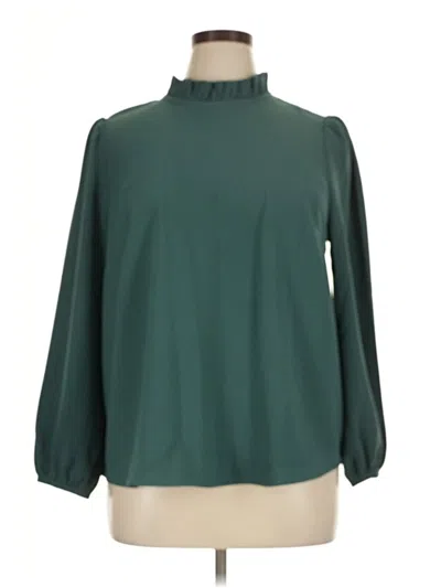 Pre-owned Jcrew 3/4 Sleeve Blouse In Green