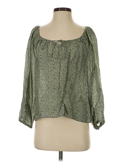 Pre-owned Jcrew 3/4 Sleeve Blouse In Green