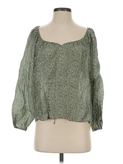 Pre-owned Jcrew 3/4 Sleeve Blouse In Green