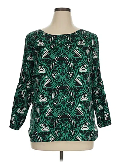 Pre-owned Jcrew 3/4 Sleeve Blouse In Green