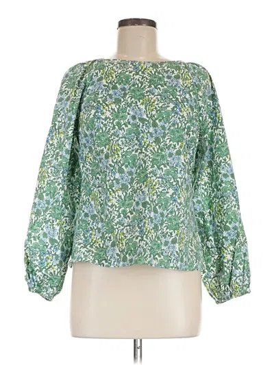 Pre-owned Jcrew 3/4 Sleeve Blouse In Green