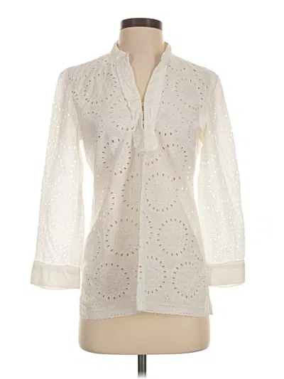 Pre-owned Jcrew 3/4 Sleeve Blouse In Ivory