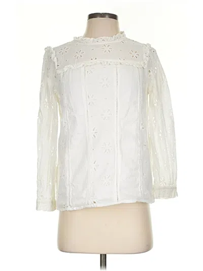 Pre-owned Jcrew 3/4 Sleeve Blouse In Ivory