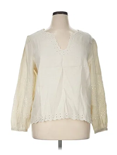 Pre-owned Jcrew 3/4 Sleeve Blouse In Ivory