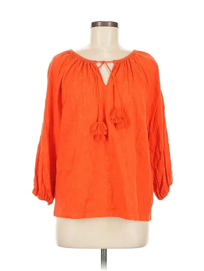 Pre-owned Jcrew 3/4 Sleeve Blouse In Orange