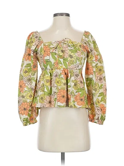 Pre-owned Jcrew 3/4 Sleeve Blouse In Orange