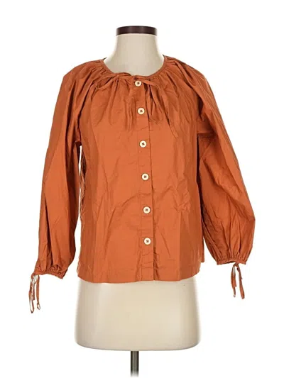 Pre-owned Jcrew 3/4 Sleeve Blouse In Orange