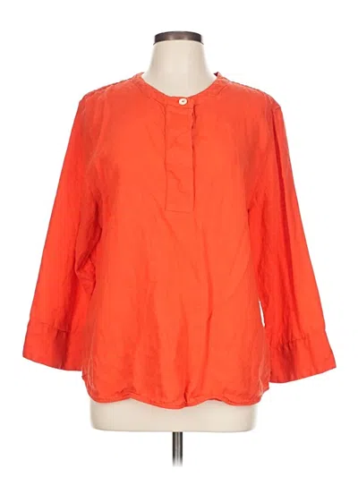 Pre-owned Jcrew 3/4 Sleeve Blouse In Orange