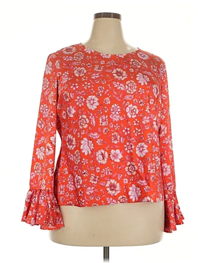 Pre-owned Jcrew 3/4 Sleeve Blouse In Orange
