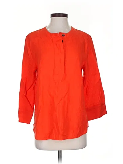 Pre-owned Jcrew 3/4 Sleeve Blouse In Orange