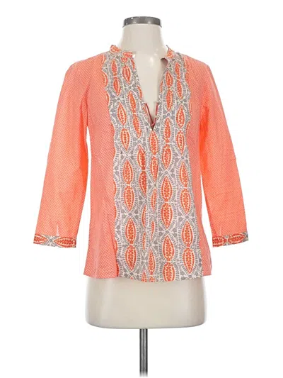Pre-owned Jcrew 3/4 Sleeve Blouse In Orange
