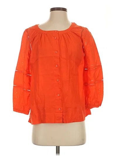 Pre-owned Jcrew 3/4 Sleeve Blouse In Orange