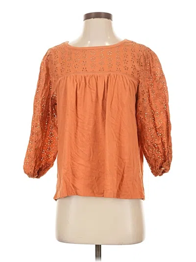 Pre-owned Jcrew 3/4 Sleeve Blouse In Orange
