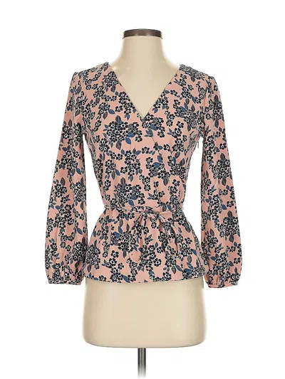 Pre-owned Jcrew 3/4 Sleeve Blouse In Pink