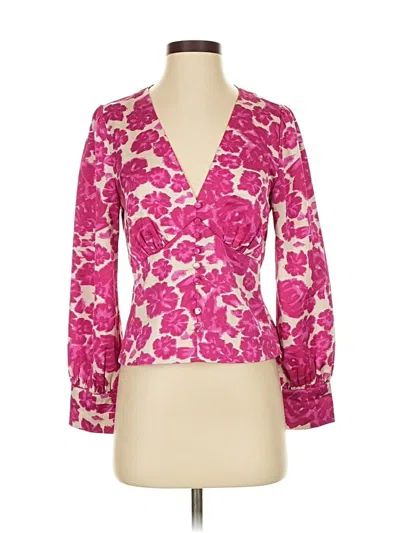 Pre-owned Jcrew 3/4 Sleeve Blouse In Pink