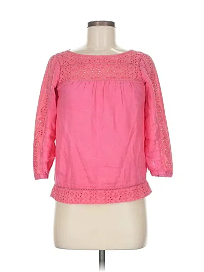 Pre-owned Jcrew 3/4 Sleeve Blouse In Pink