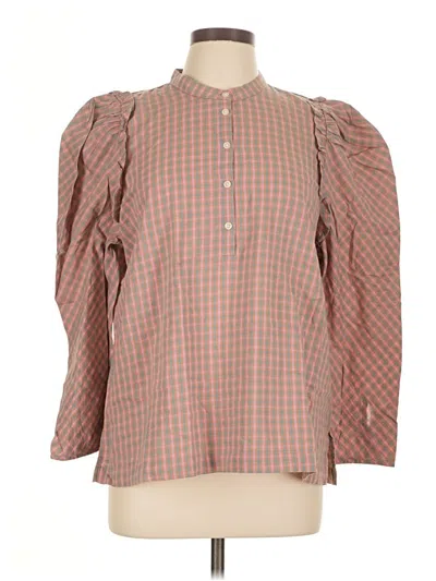 Pre-owned Jcrew 3/4 Sleeve Blouse In Pink