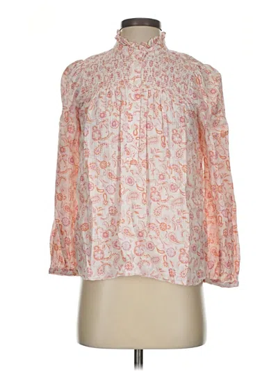 Pre-owned Jcrew 3/4 Sleeve Blouse In Pink