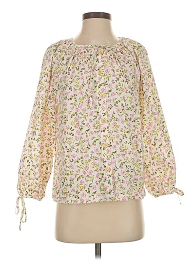 Pre-owned Jcrew 3/4 Sleeve Blouse In Pink