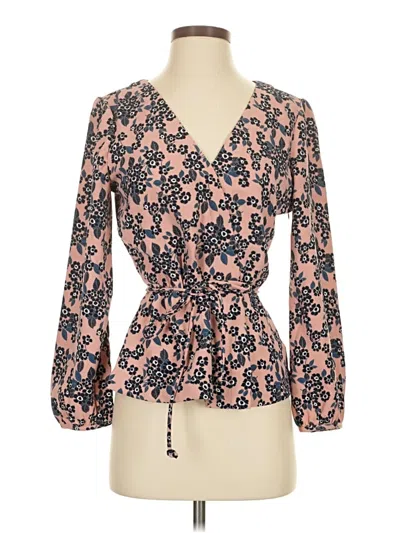Pre-owned Jcrew 3/4 Sleeve Blouse In Pink