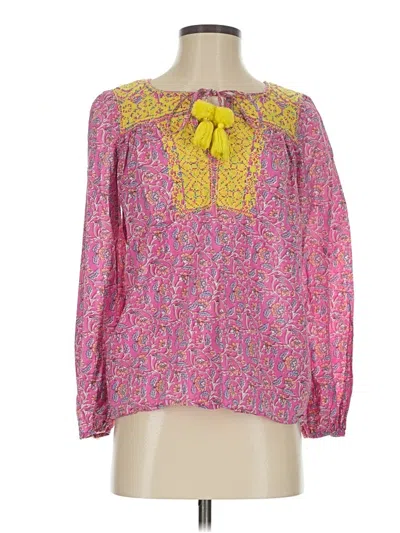 Pre-owned Jcrew 3/4 Sleeve Blouse In Pink
