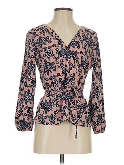 Pre-owned Jcrew 3/4 Sleeve Blouse In Pink