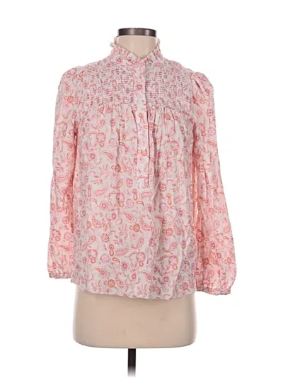 Pre-owned Jcrew 3/4 Sleeve Blouse In Pink